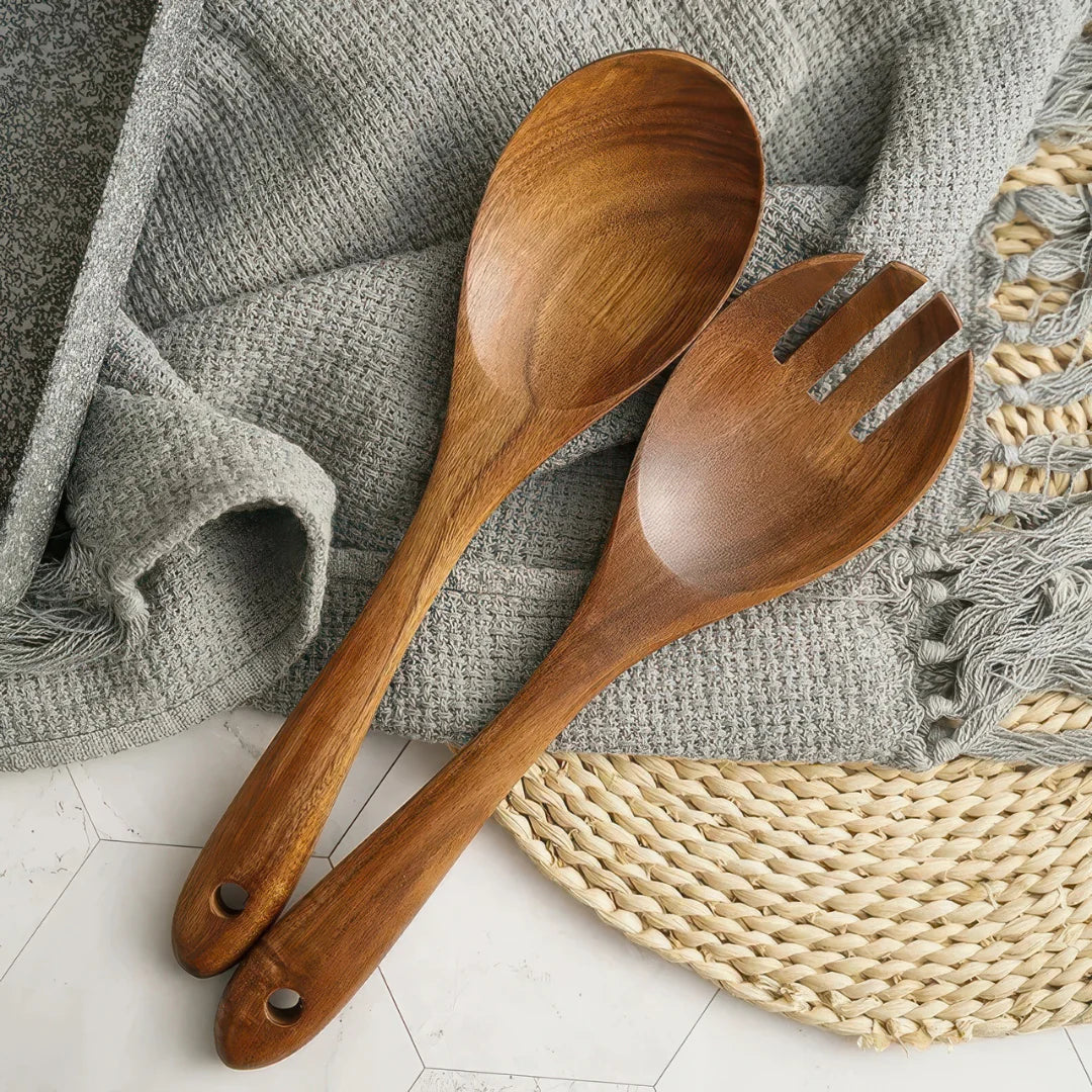 Eira | Couverts à Salade en Bois d’Acacia