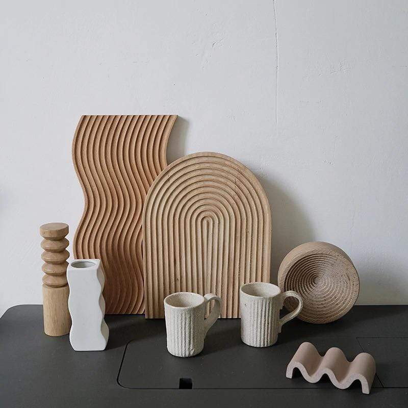 Elske | Plateau de Service Sculpté en Bois