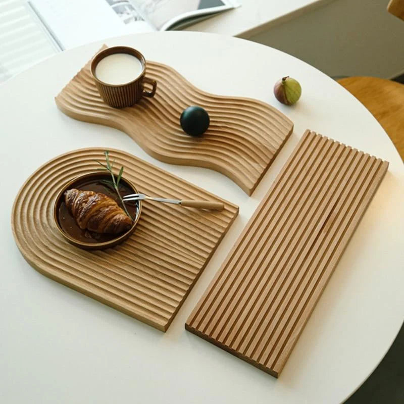 Elske | Plateau de Service Sculpté en Bois