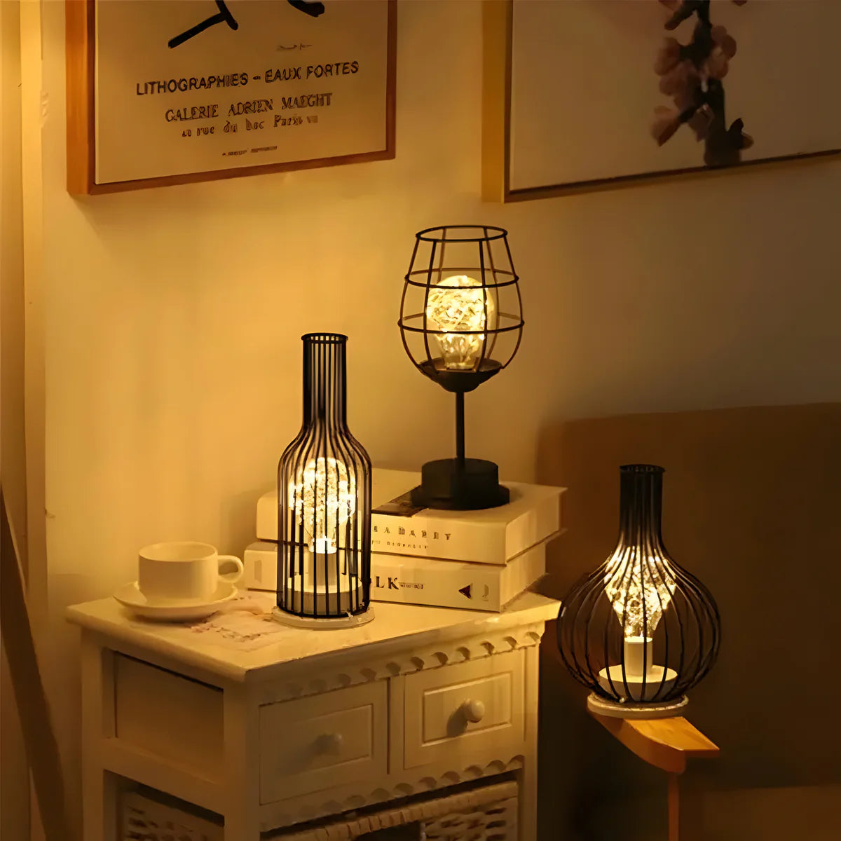 Maelle | Lampe à Vin en Fer Forgé