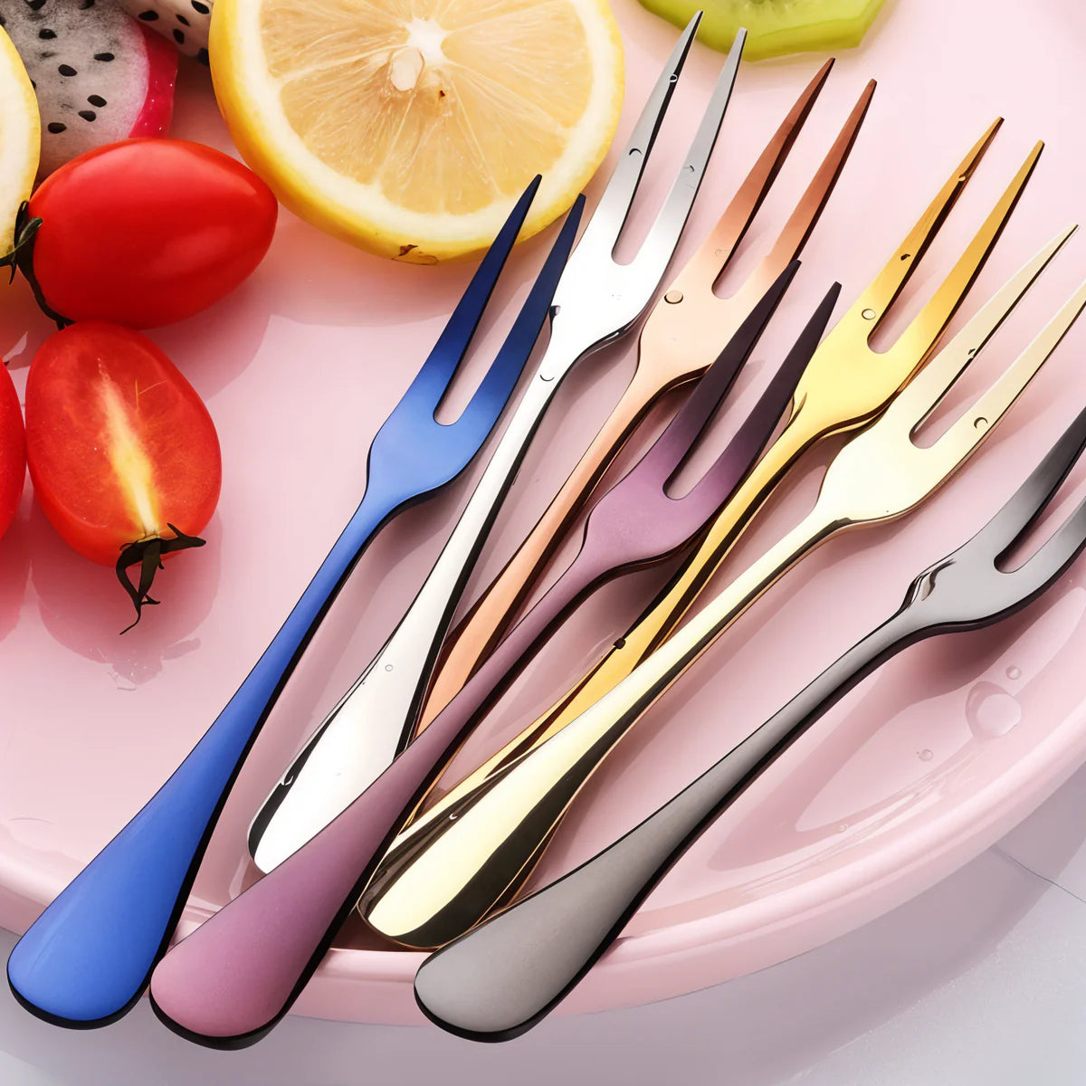 Mina | Fourchettes à Fruits en Acier Inoxydable