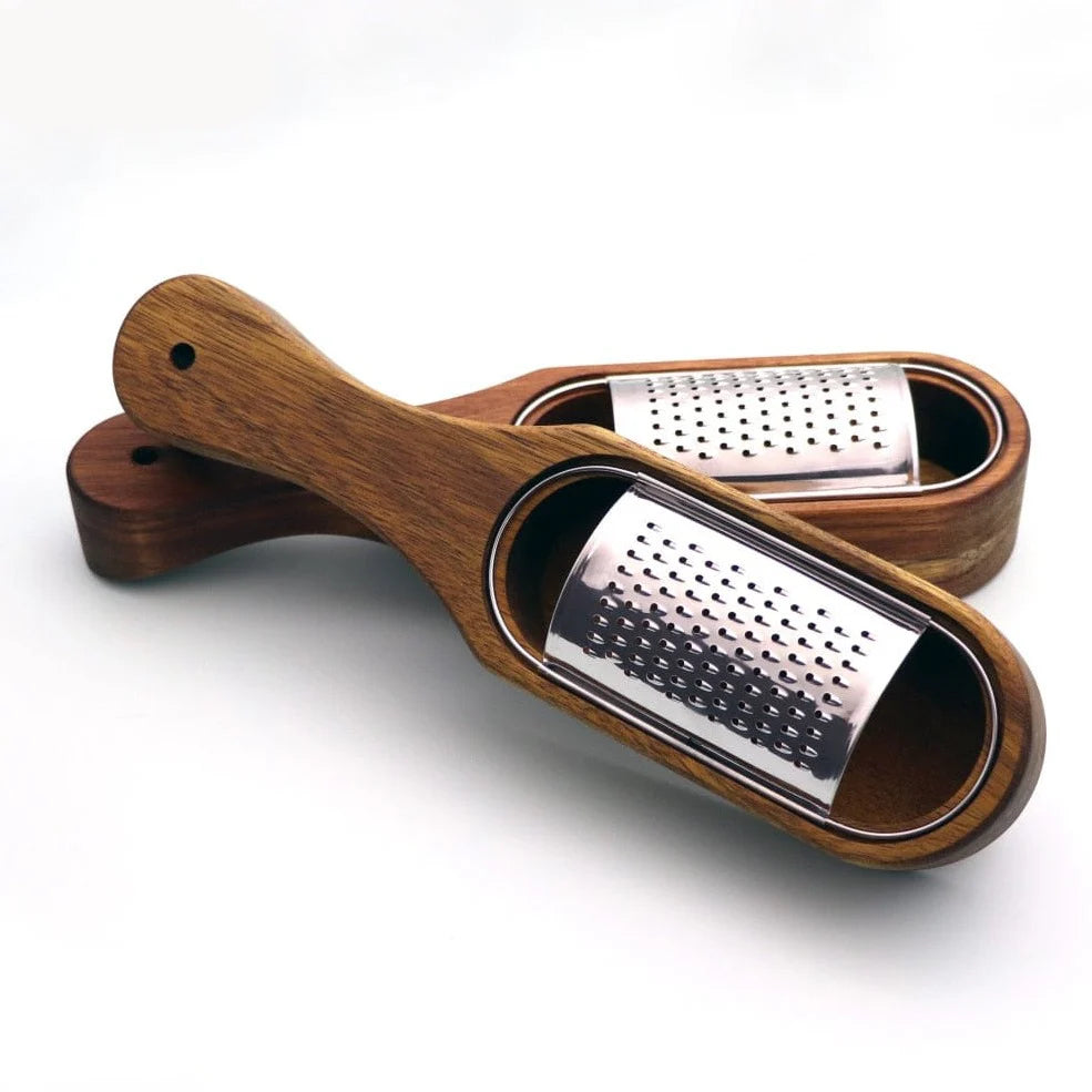Skara | Râpe à Fromage avec Collecteur Amovible en Bois d’Acacia