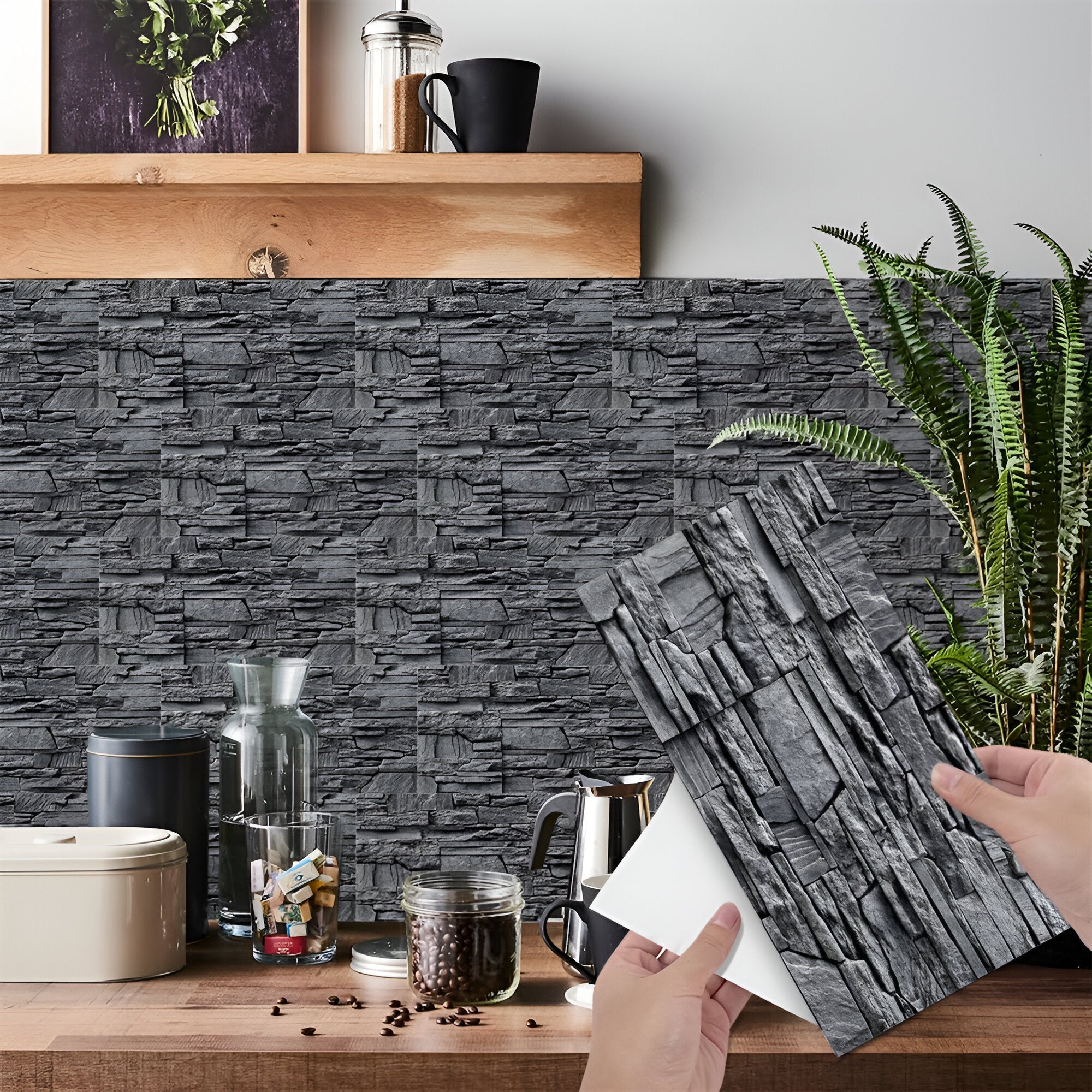 Kasper | Panneau Mural Autocollant Effet Marbre