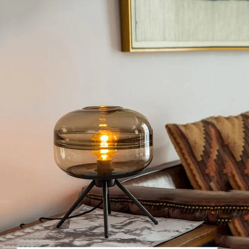 Adina | Lampe de Table en Verre Fumé