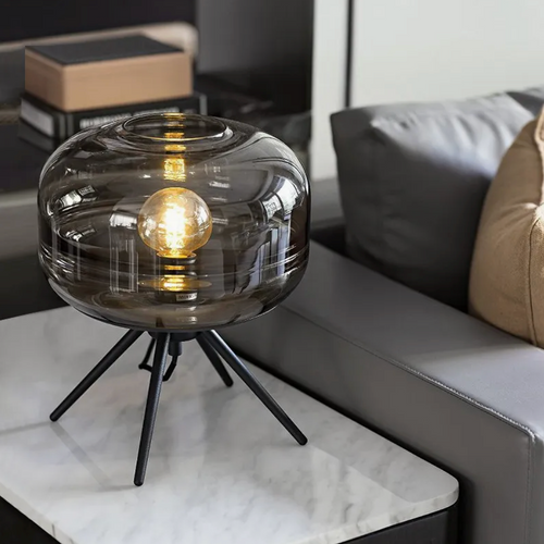 Adina | Lampe de Table en Verre Fumé