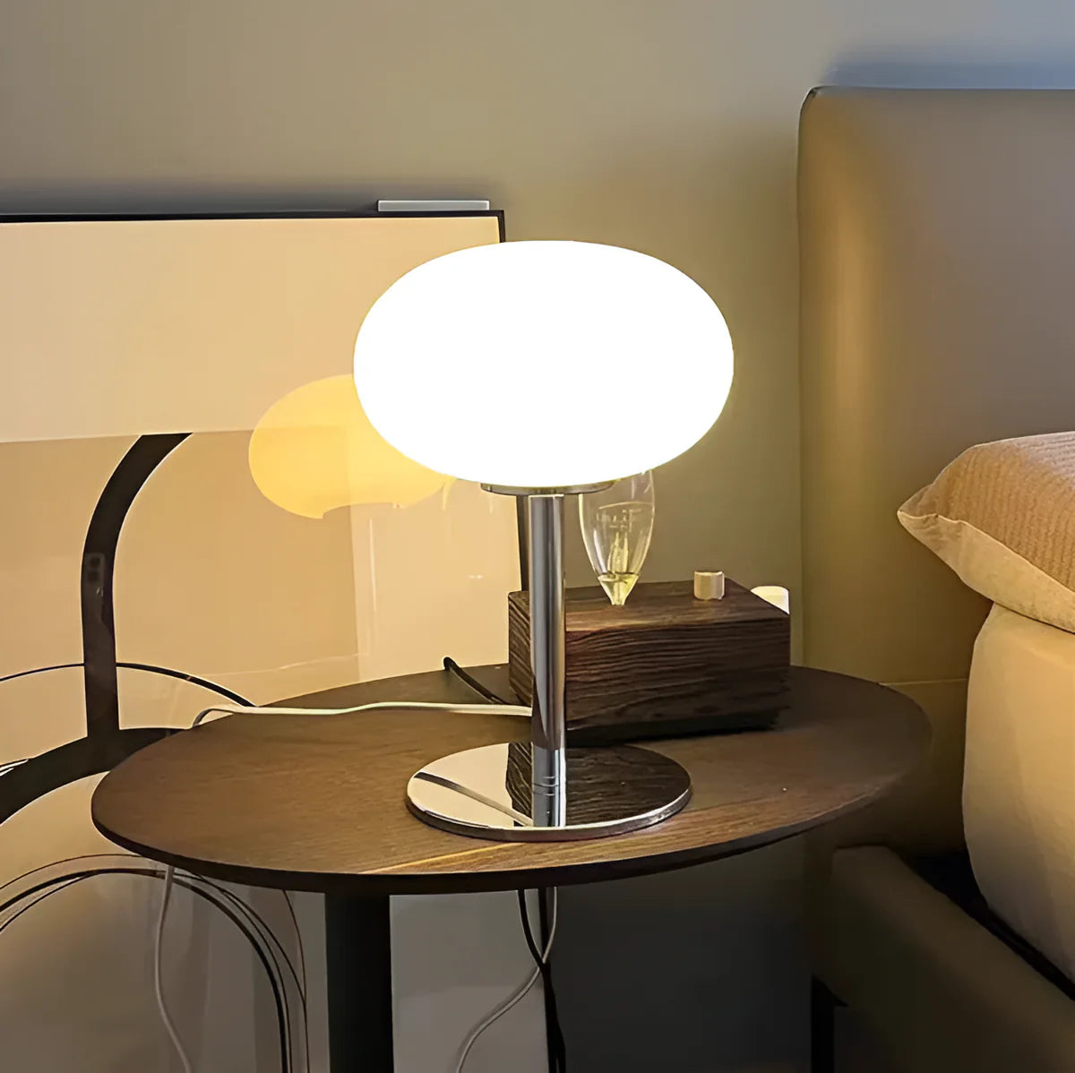 Alba | Lampe de Table en Verre Rechargeable