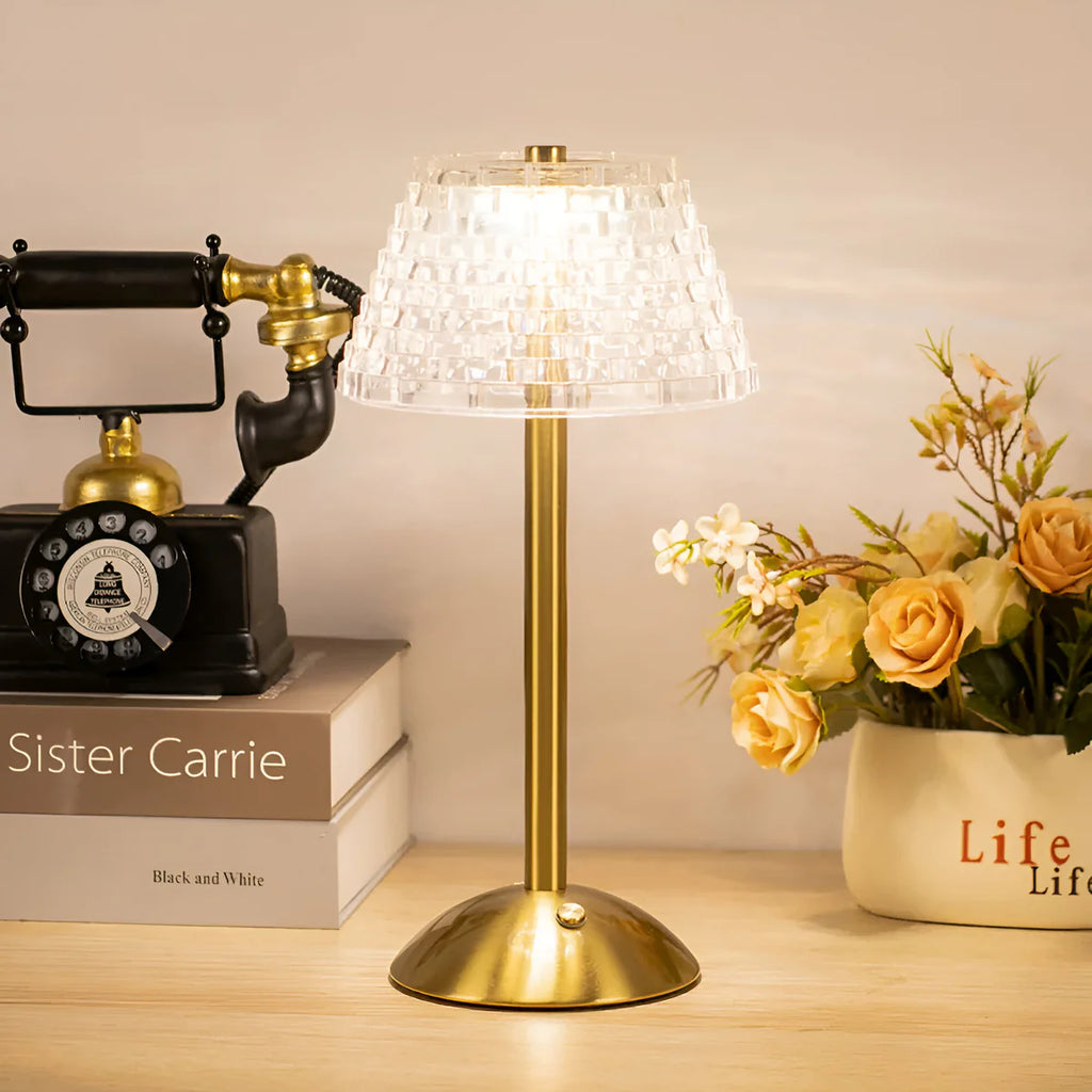 Deco | Lampe Tactile en Verre et Laiton