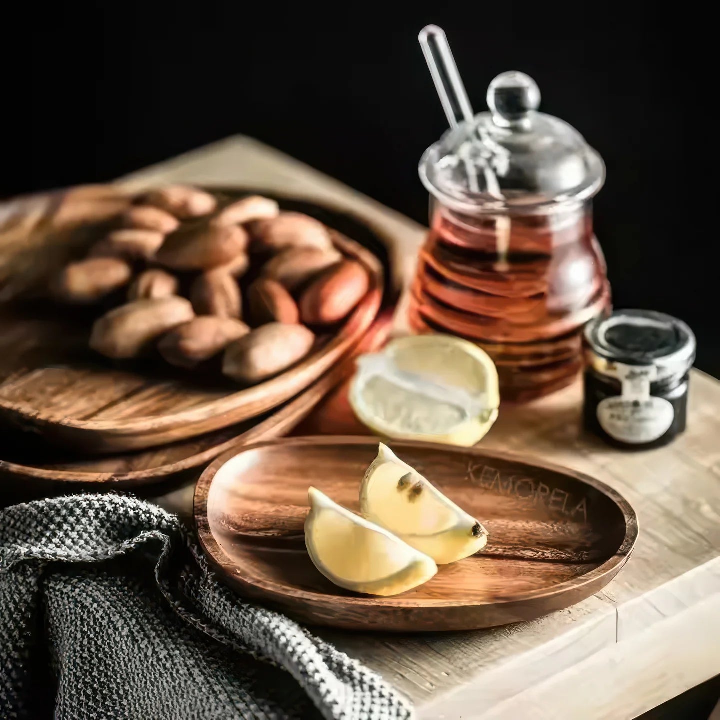 Alva | Ensemble d’Assiettes en Bois d’Acacia