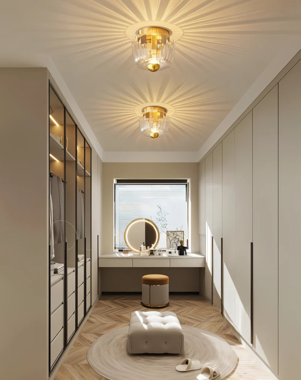 Elodie | Applique ou Plafonnier en Verre Cannélé