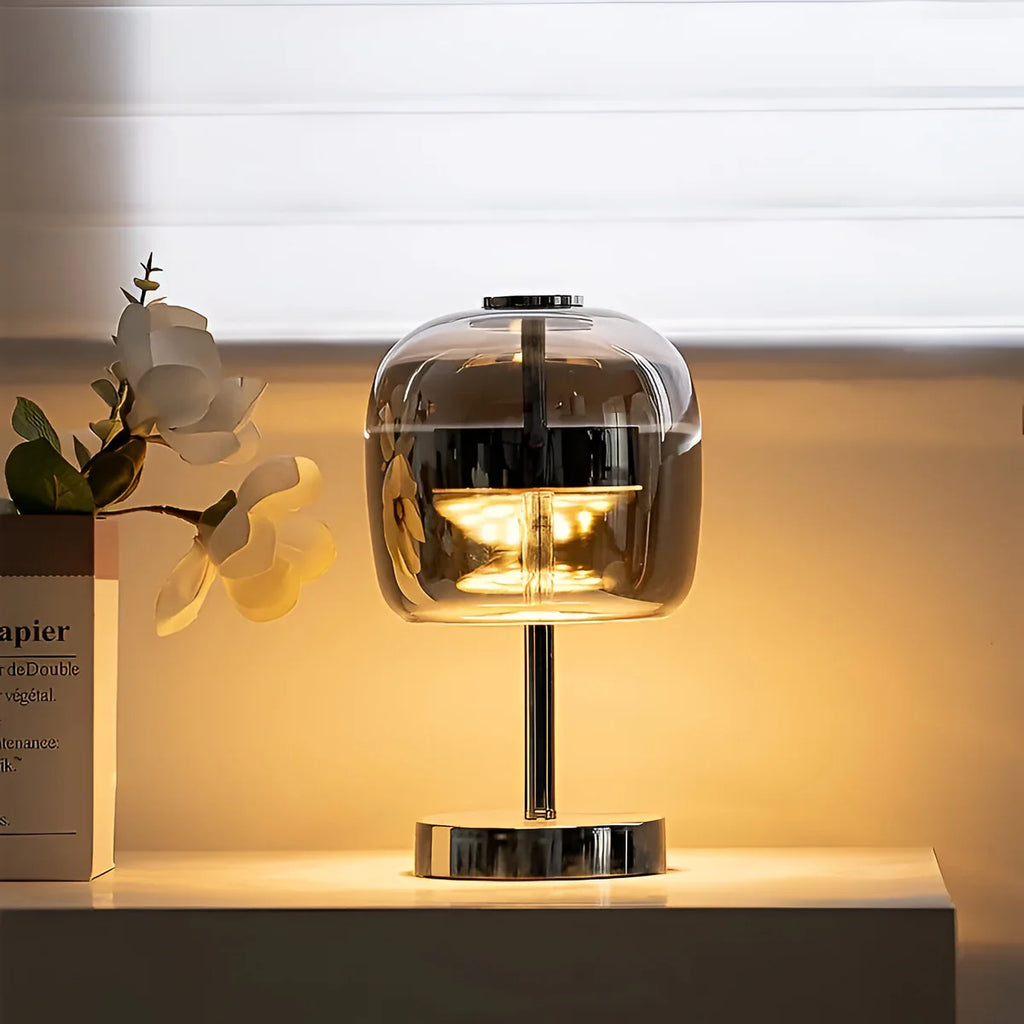 Elric | Lampe de Table Verre & Chrome