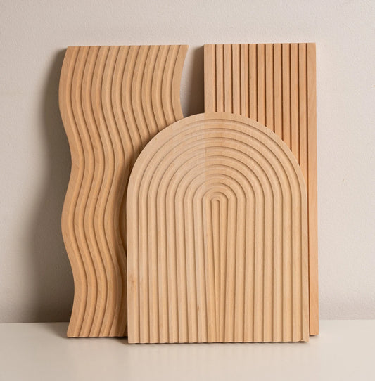 Elske | Plateau de Service Sculpté en Bois