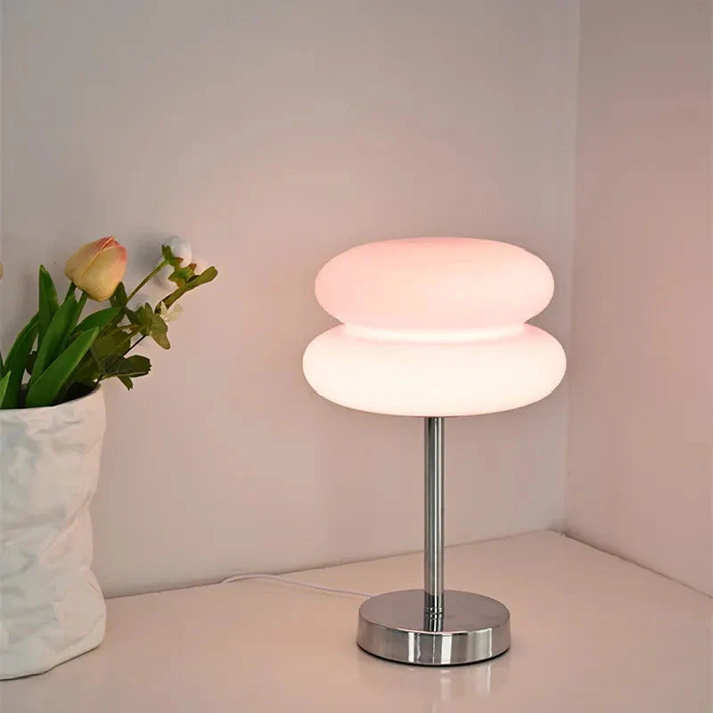 Fina | Lampe de Table en Verre Sculpté et Pierre