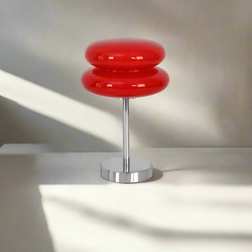 Fina | Lampe de Table en Verre Sculpté et Pierre