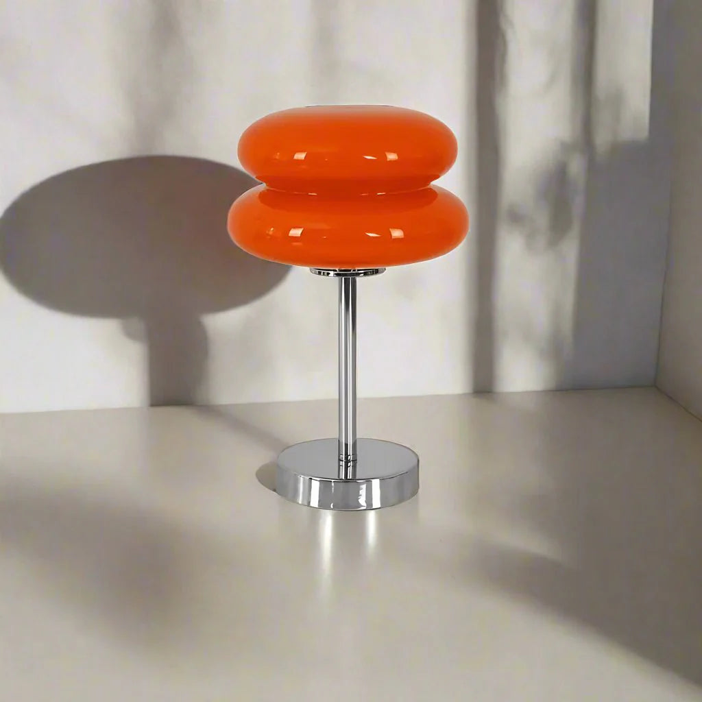 Fina | Lampe de Table en Verre Sculpté et Pierre