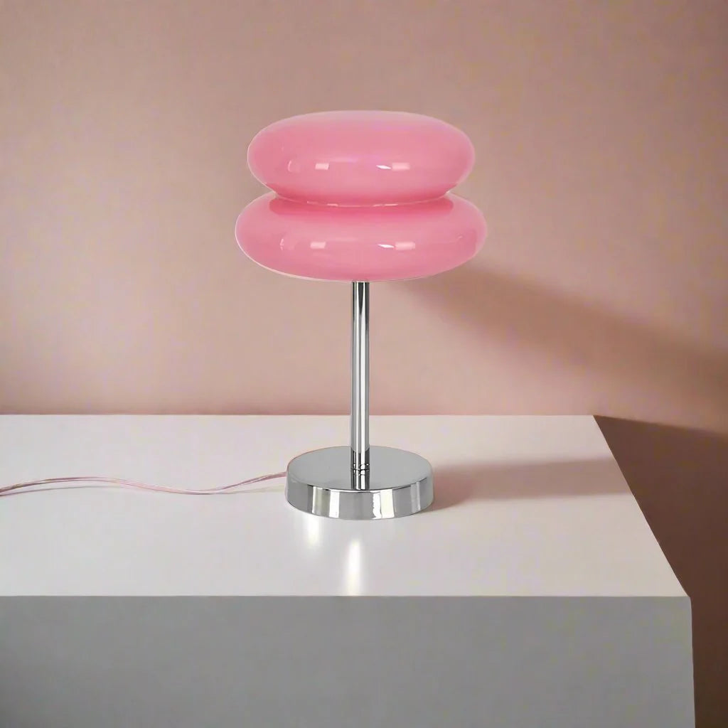 Fina | Lampe de Table en Verre Sculpté et Pierre