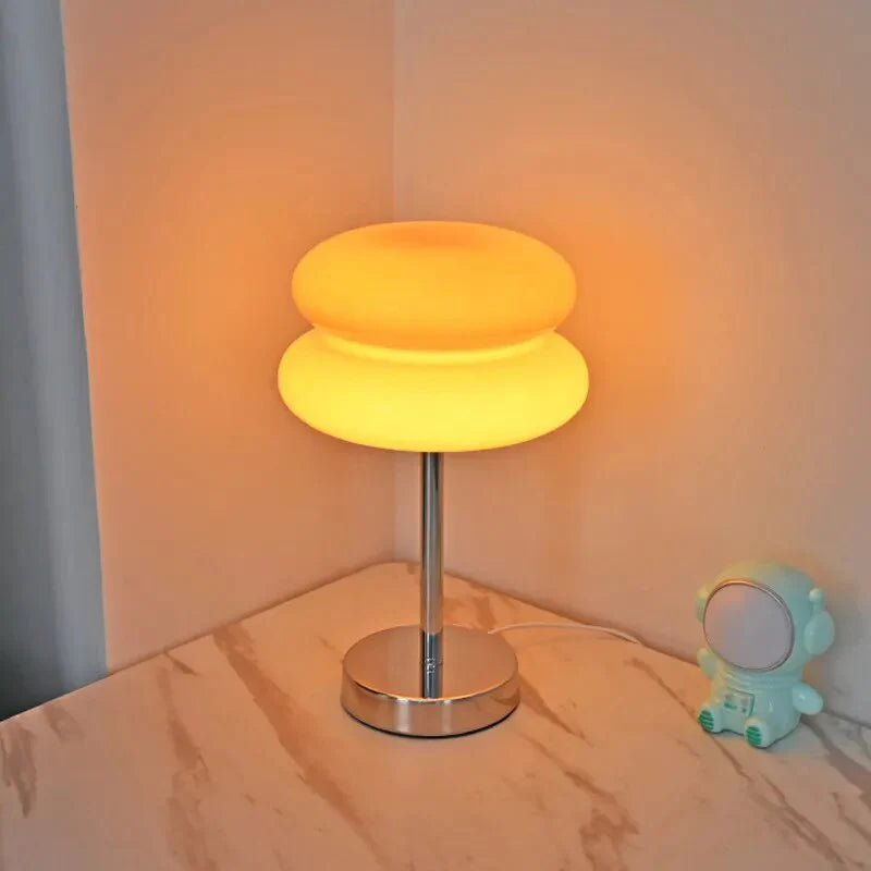 Fina | Lampe de Table en Verre Sculpté et Pierre