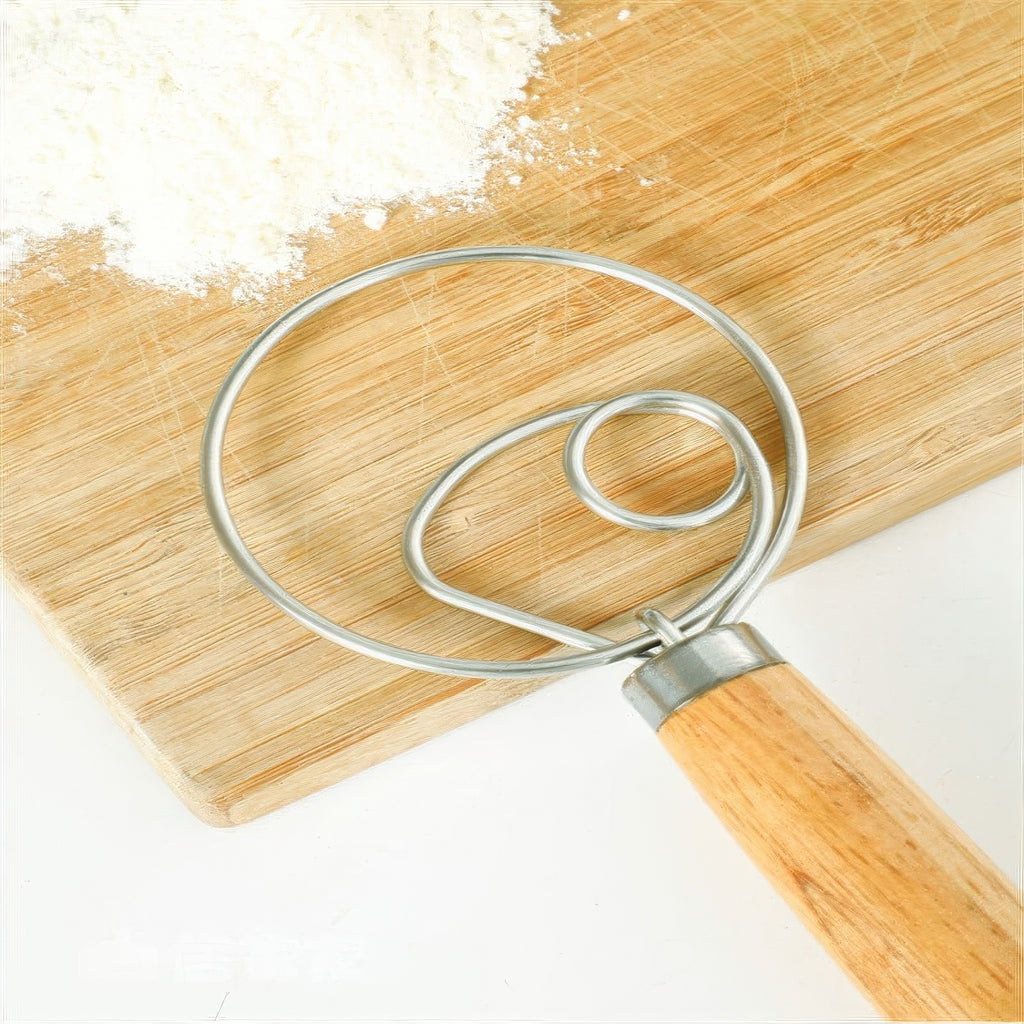 Fridaan | Mélangeur à pâte en acier inoxydable avec manche en bois