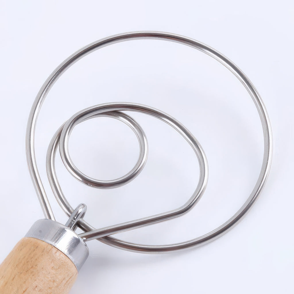 Fridaan | Mélangeur à pâte en acier inoxydable avec manche en bois