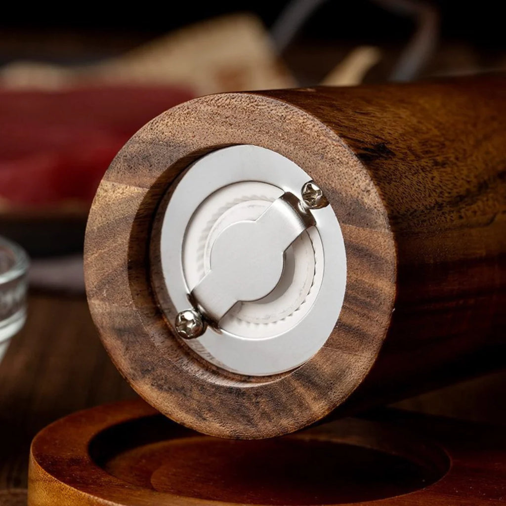 Inga | Duo de Moulins en Bois d’Acacia avec Socle Assorti