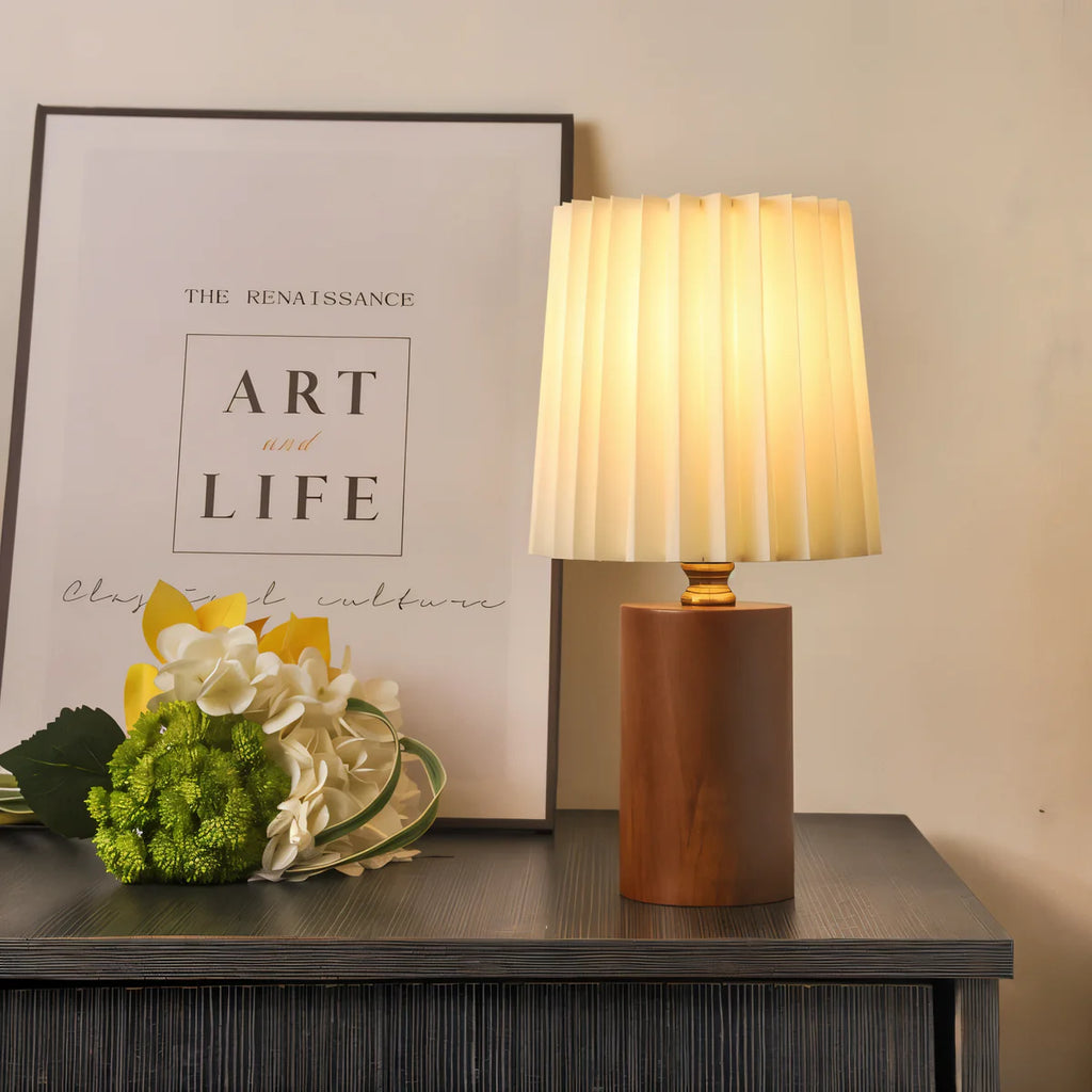 Inga | Lampe de Table Cylindre en Bois