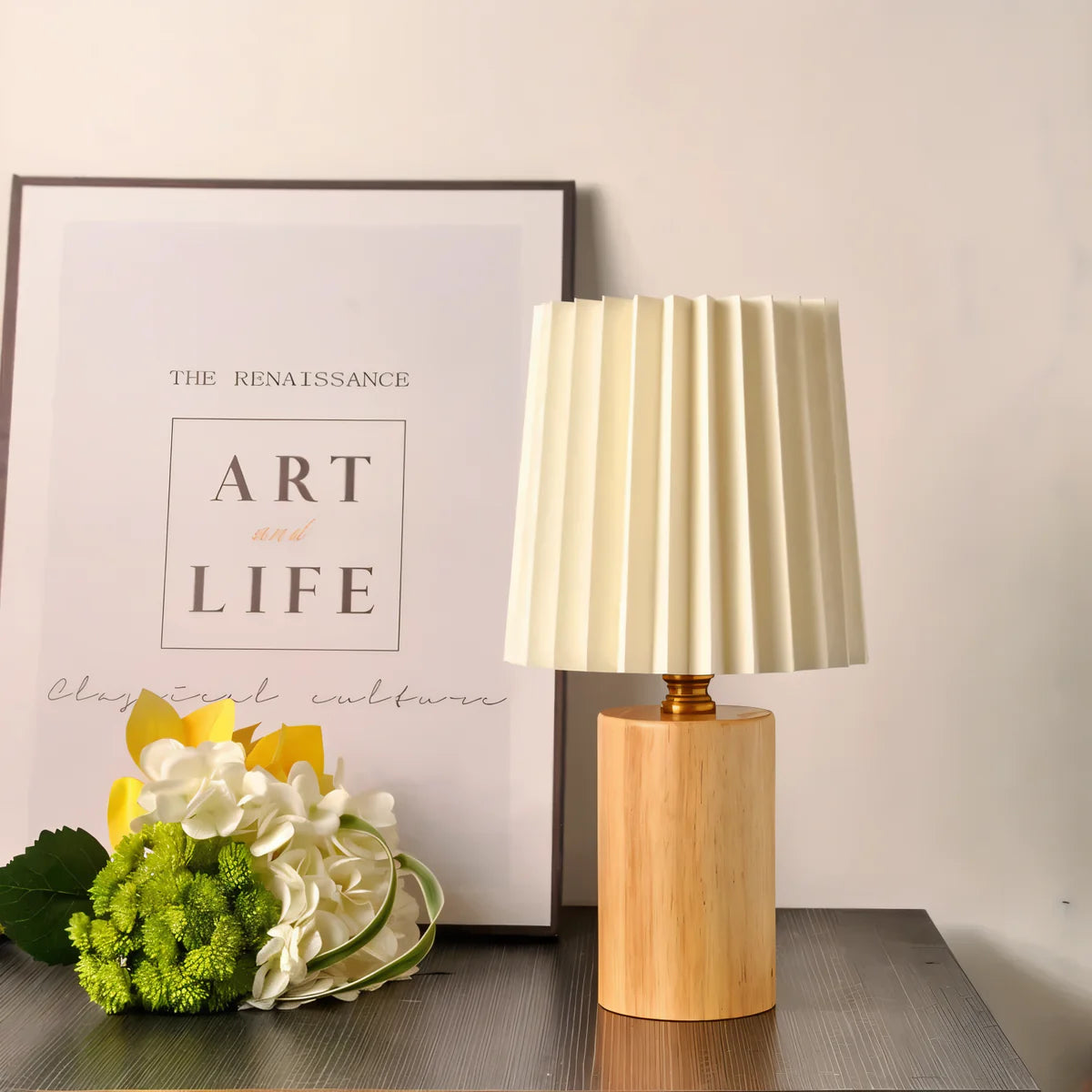 Inga | Lampe de Table Cylindre en Bois