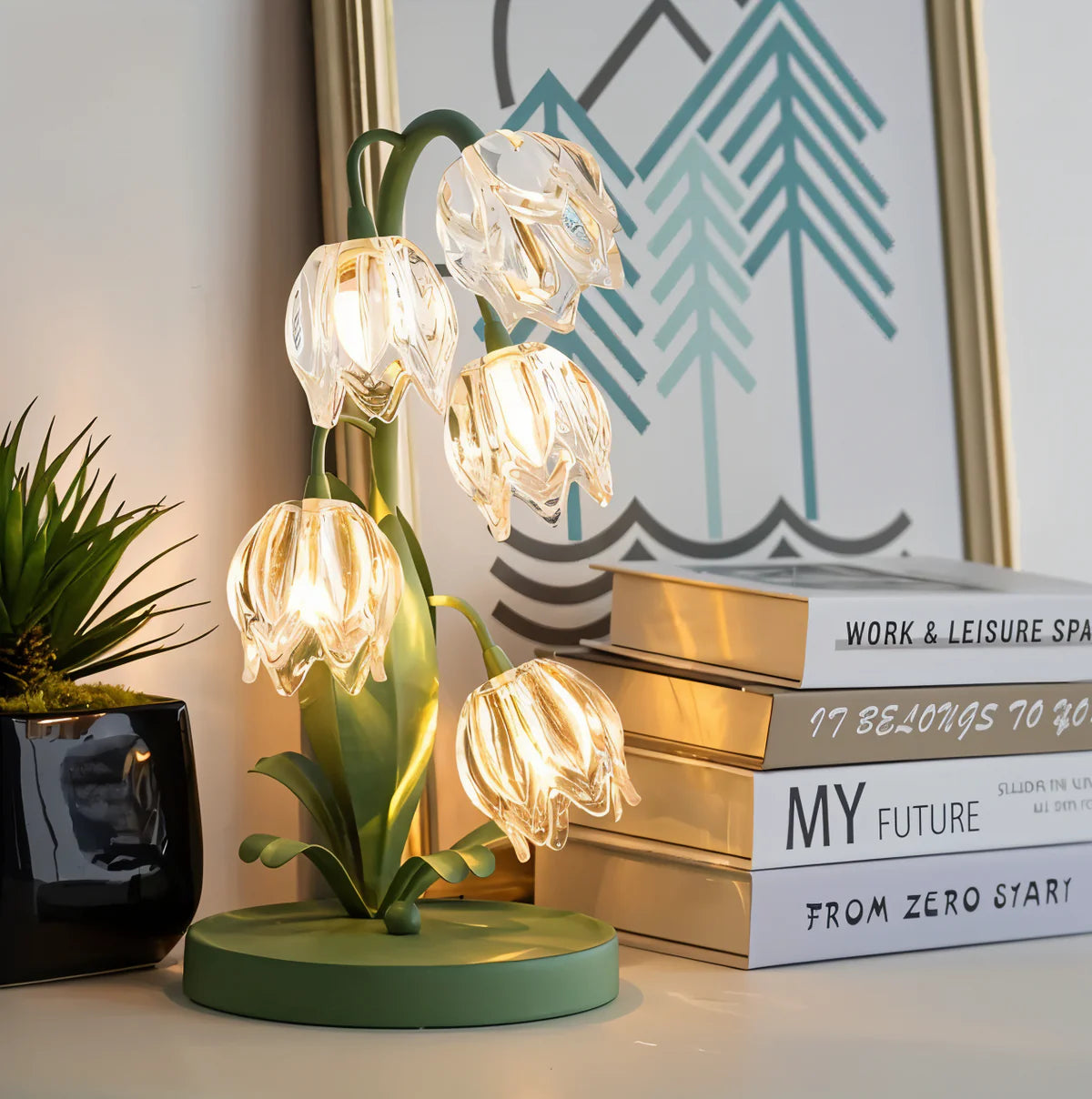 Iselin | Lampe de Table Tulipe en Verre