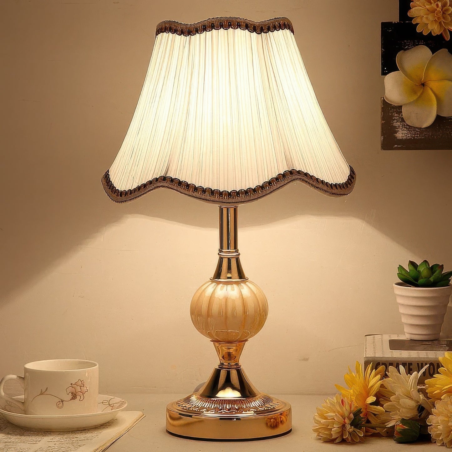 Kalda | Lampe de Table Vintage en Métal et Verre