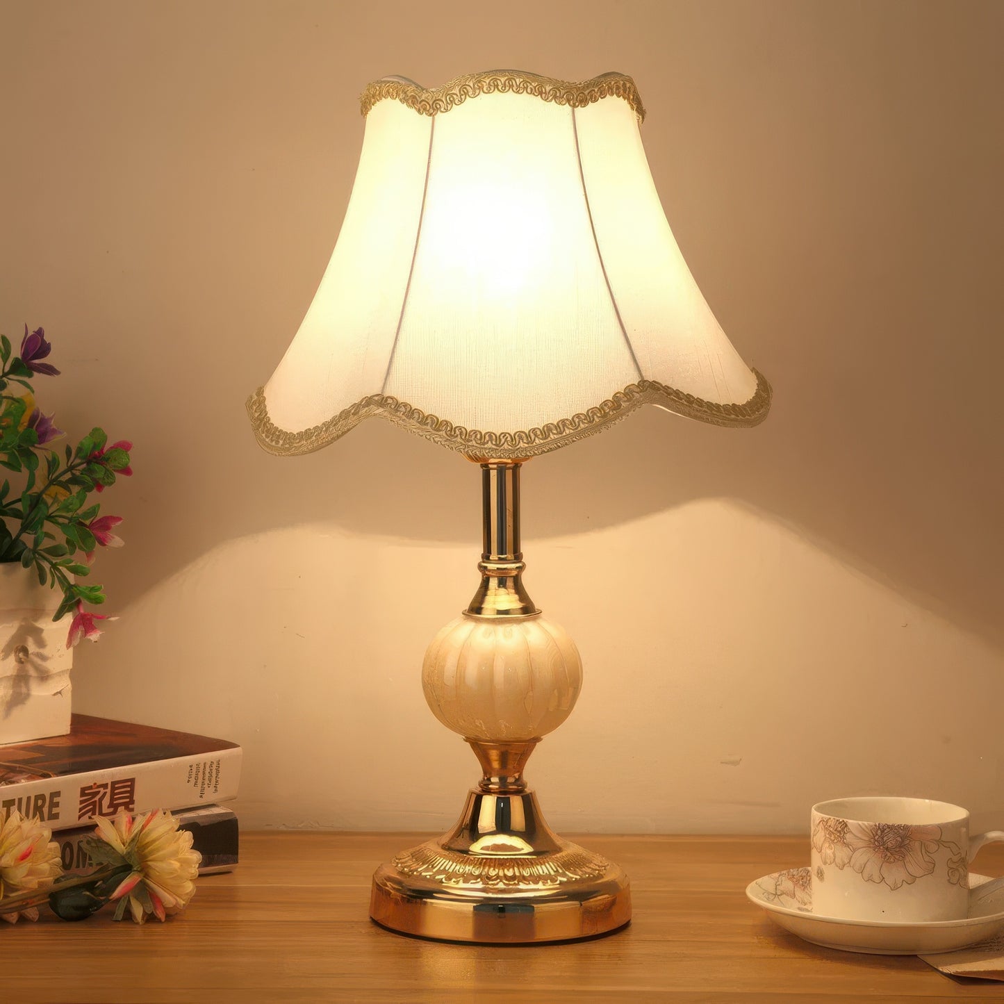Kalda | Lampe de Table Vintage en Métal et Verre