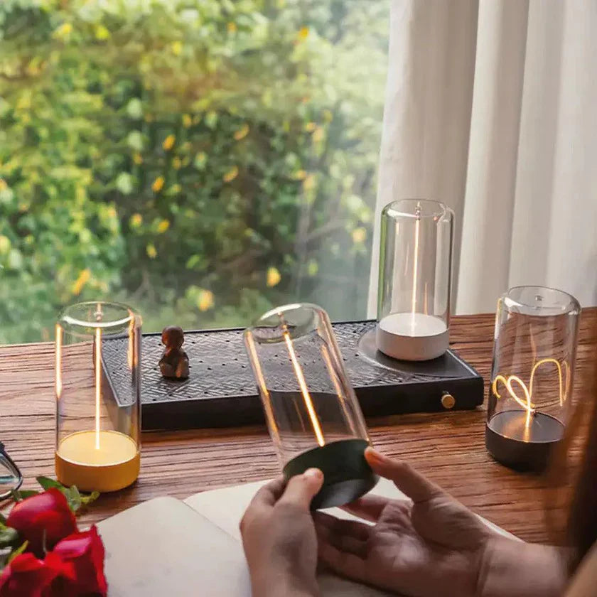 Liora | Lampe de Table en Verre Rechargeable