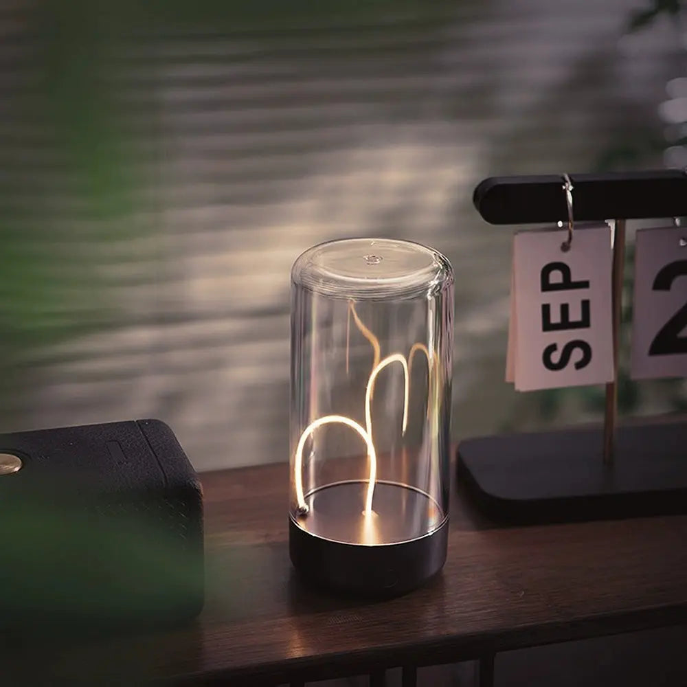 Liora | Lampe de Table en Verre Rechargeable