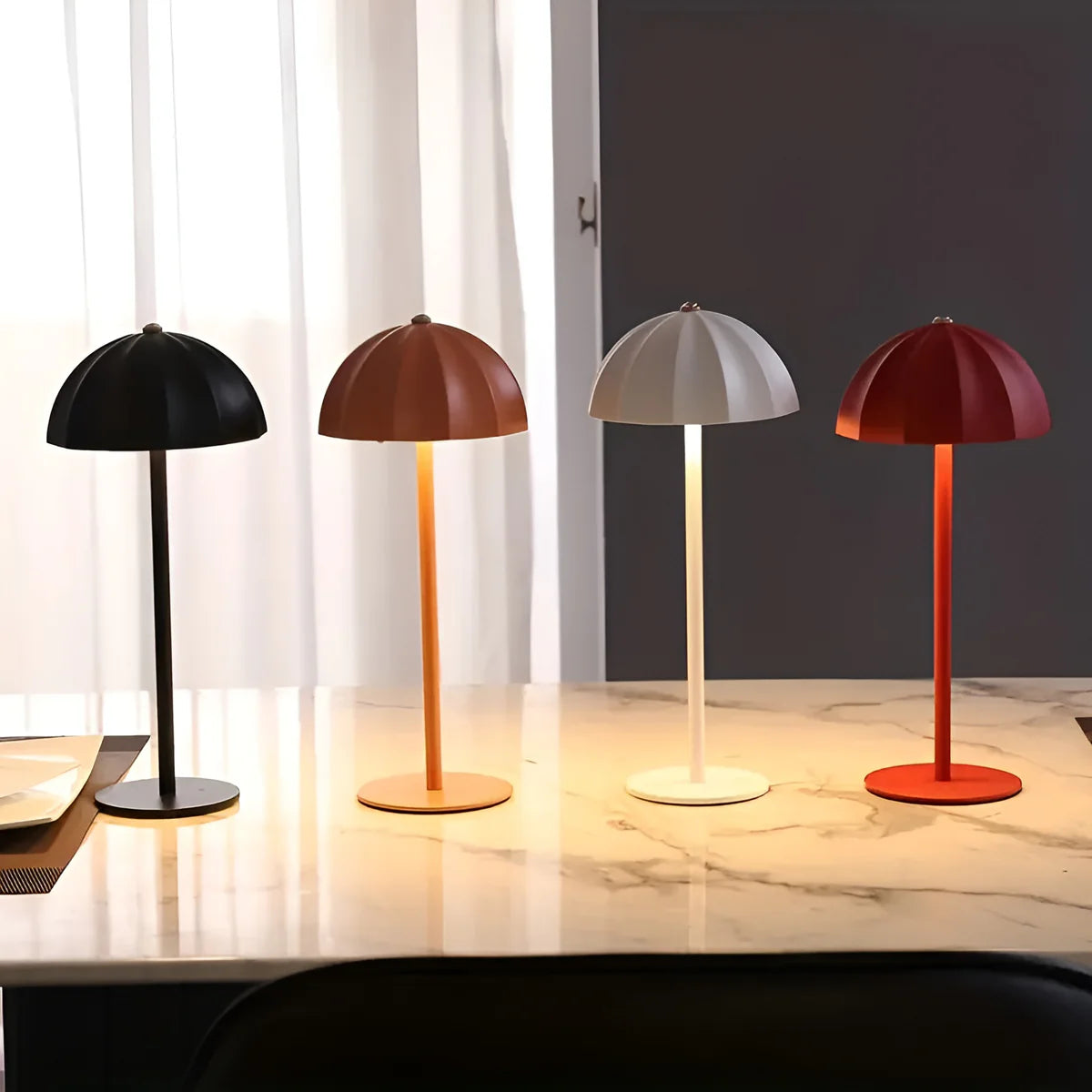 Lysa | Lampe de Table Tactile à Abat-Jour Parapluie