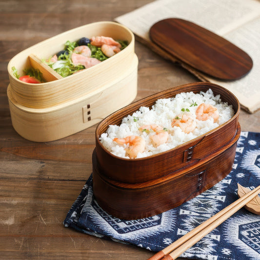 Marell | Bento Boîte Double-Couche en Bois