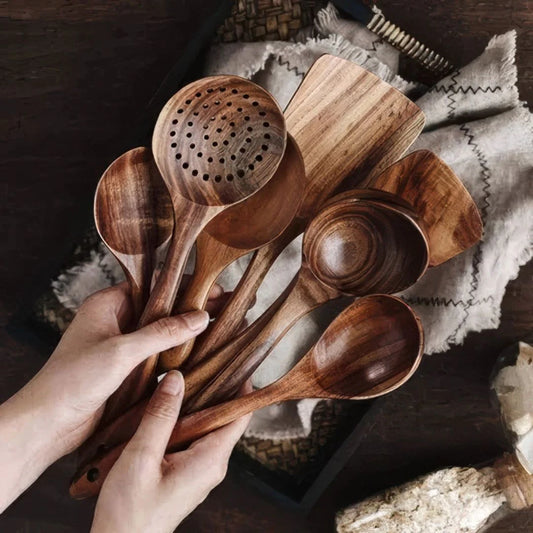 Maren | Set d’Ustensiles de Cuisine en Teck