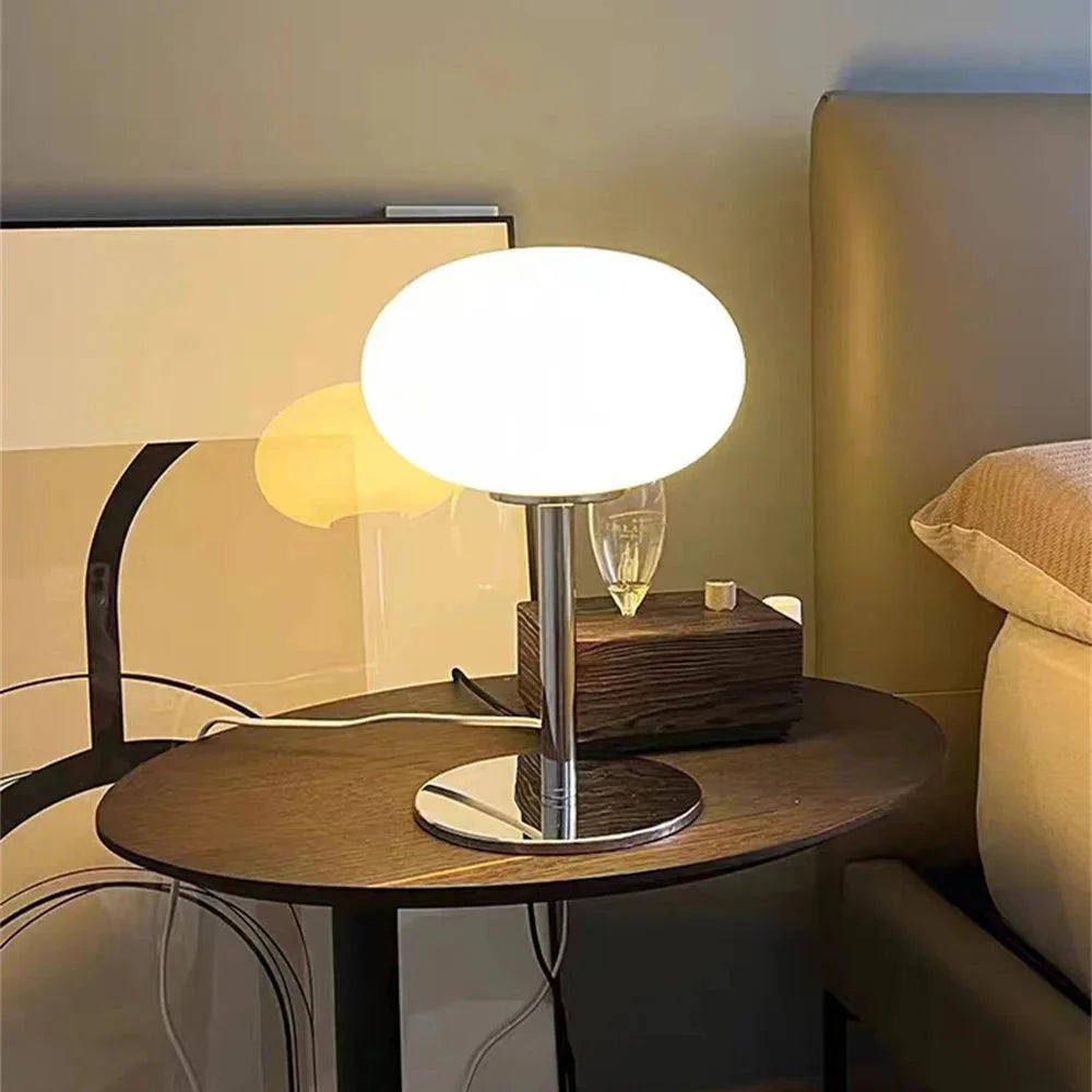 Mira | Lampe de Table en Verre et Chrome