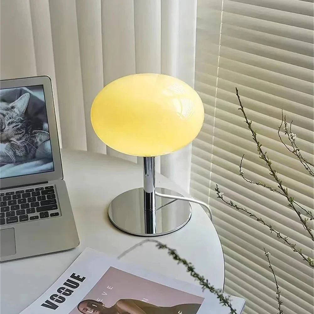 Mira | Lampe de Table en Verre et Chrome