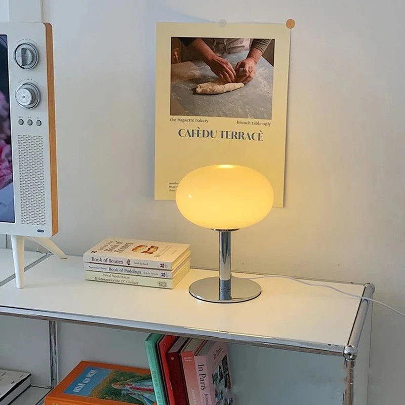 Mira | Lampe de Table en Verre et Chrome