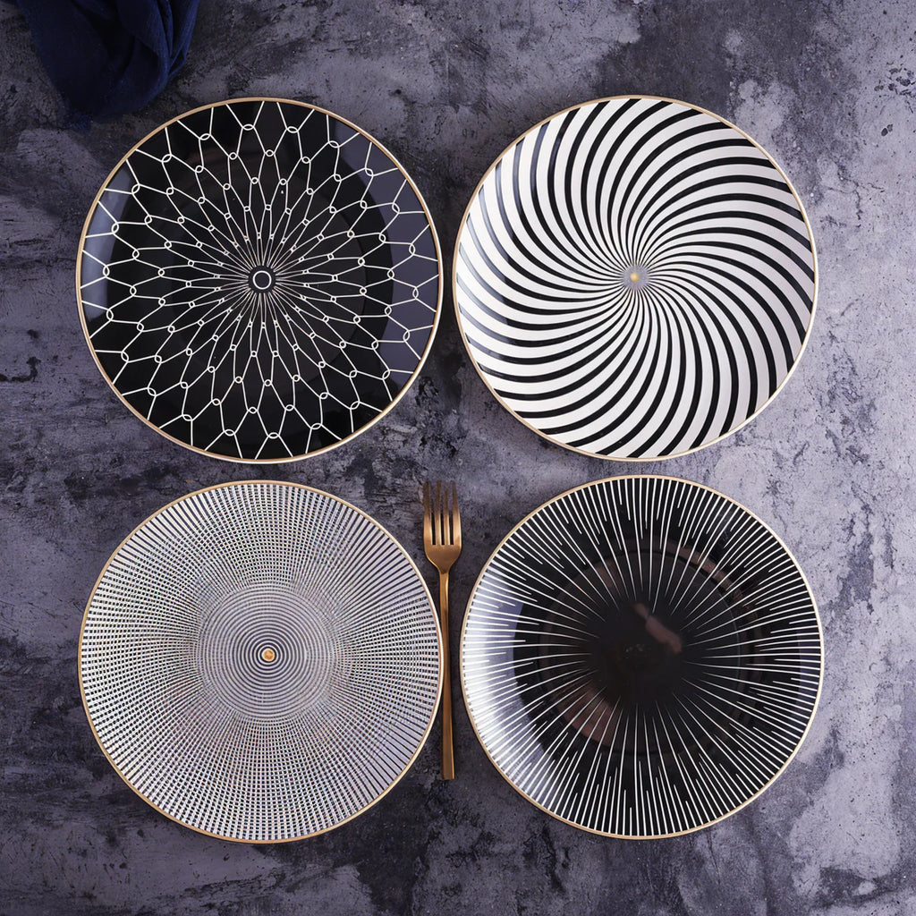 Nira | Assiettes en Porcelaine à Motifs Géométriques