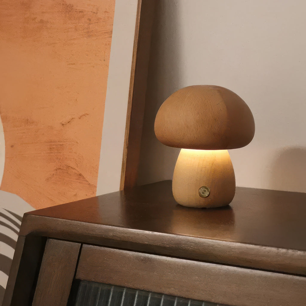 Ovea | Lampe Champignon en Bois LED