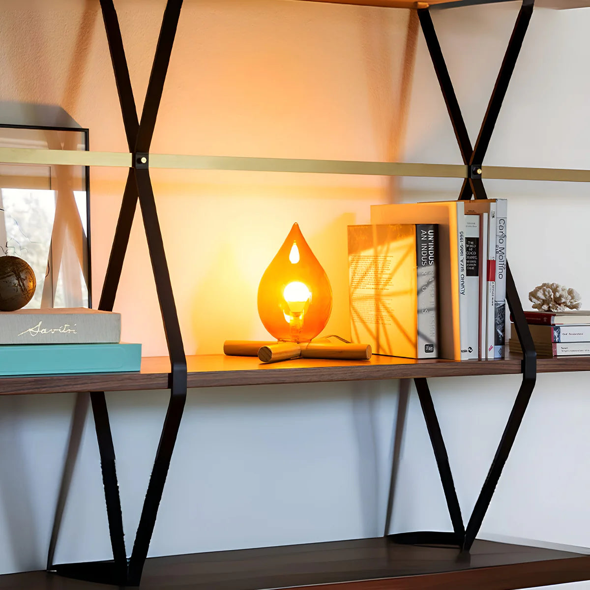 Sanna | Lampe de Table Flamme en Verre Goutte