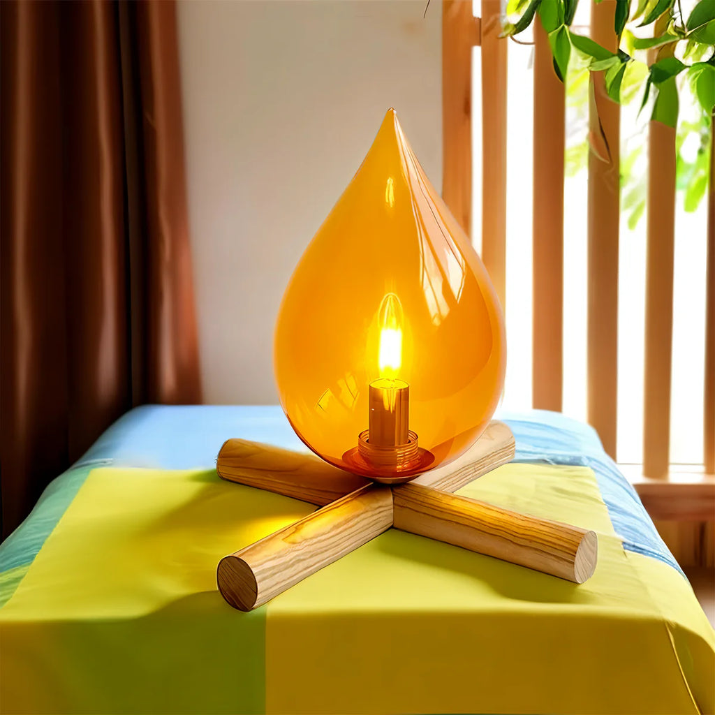 Sanna | Lampe de Table Flamme en Verre Goutte