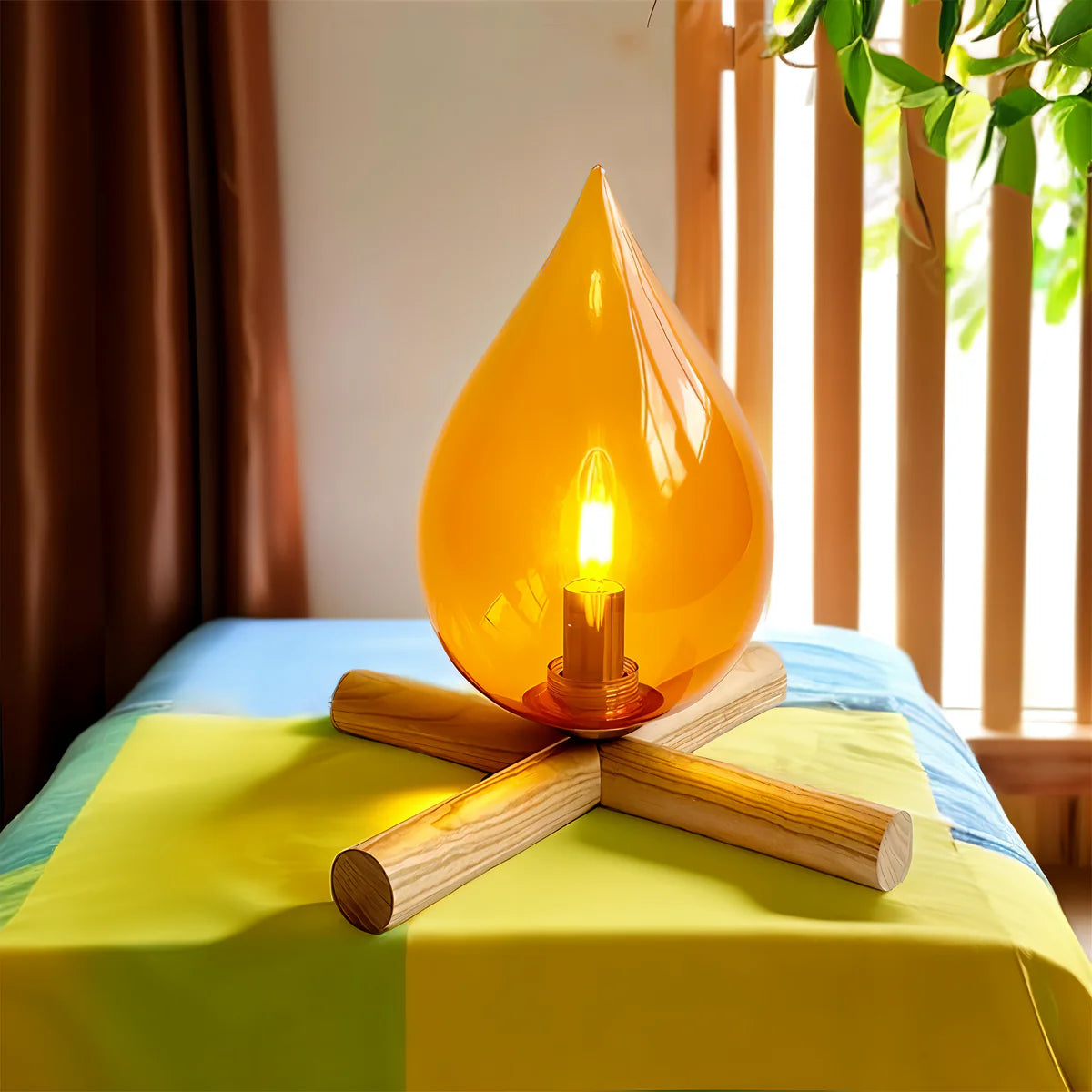 Sanna | Lampe de Table Flamme en Verre Goutte