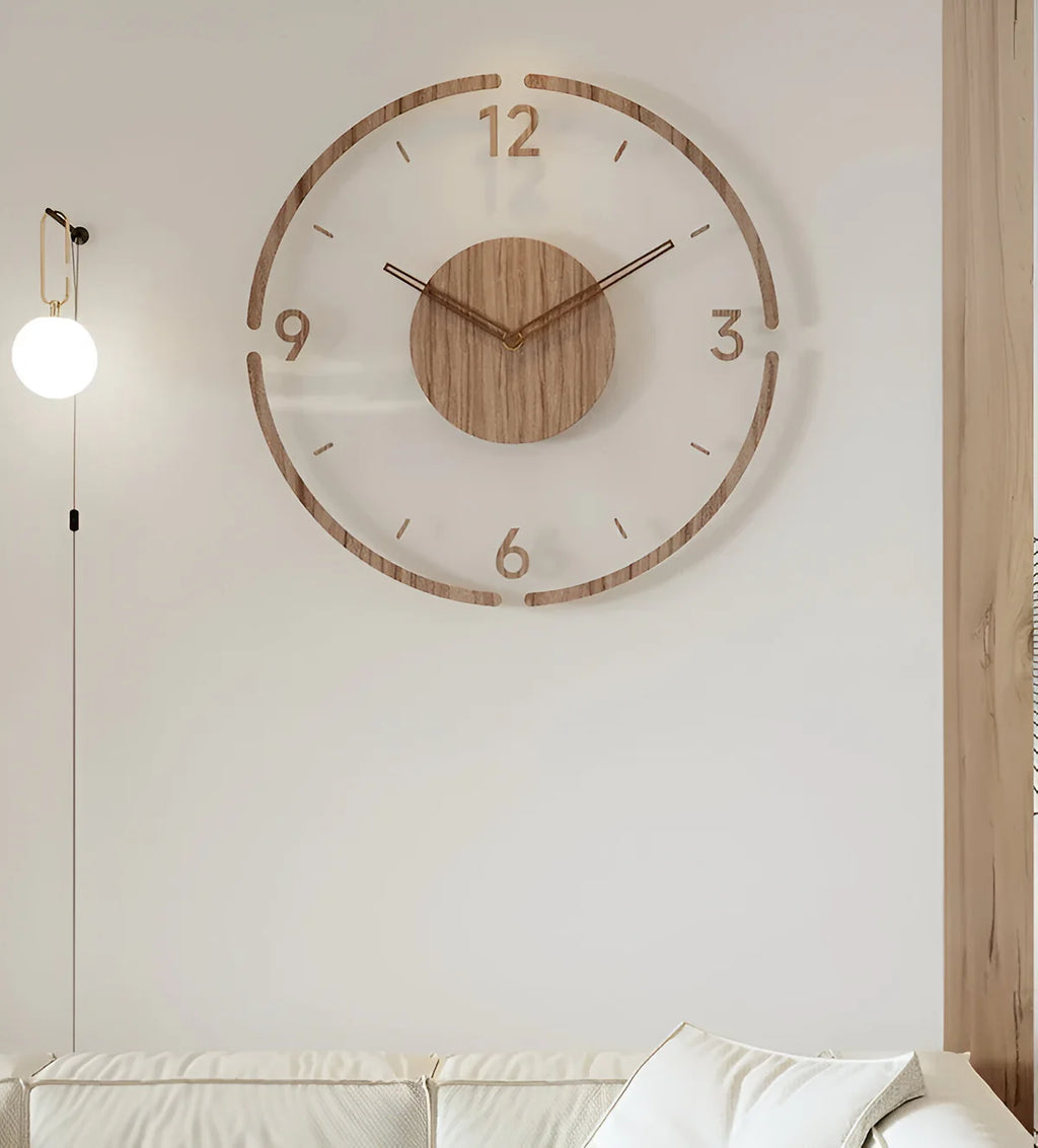 Signe | Horloge Murale en Bois Transparent