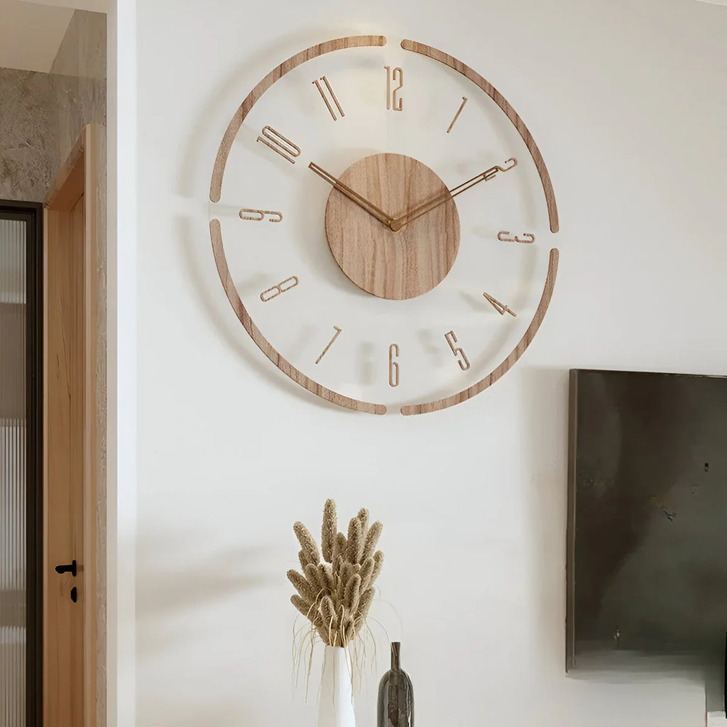 Signe | Horloge Murale en Bois Transparent