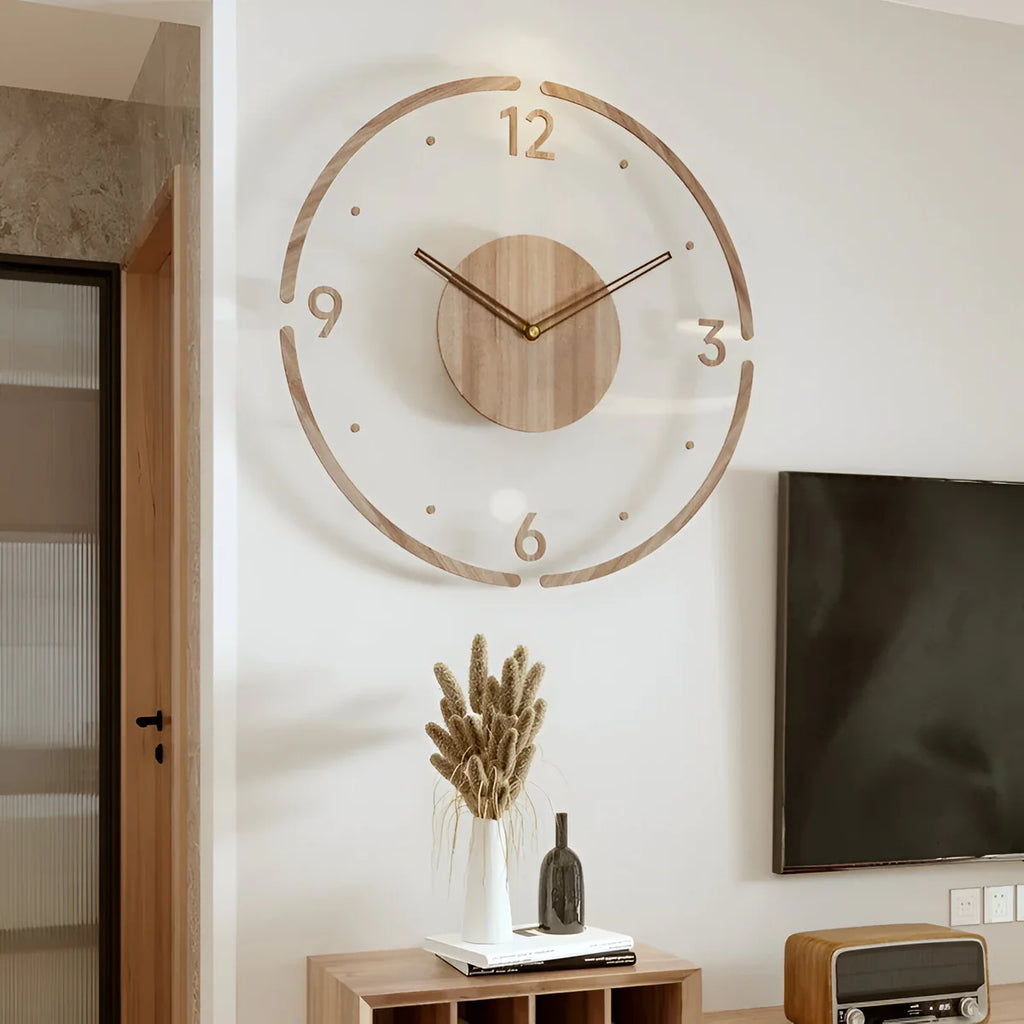 Signe | Horloge Murale en Bois Transparent