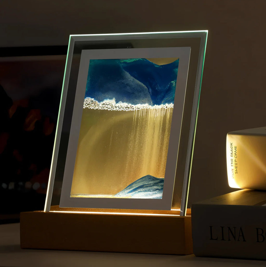 Sivre | Lampe Sable à LED avec Socle en Bois