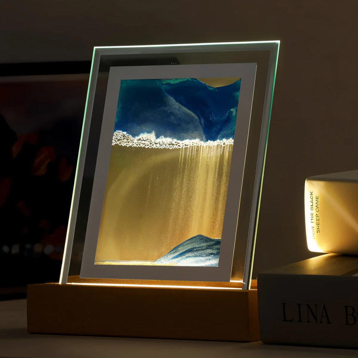 Sivre | Lampe Sable à LED avec Socle en Bois