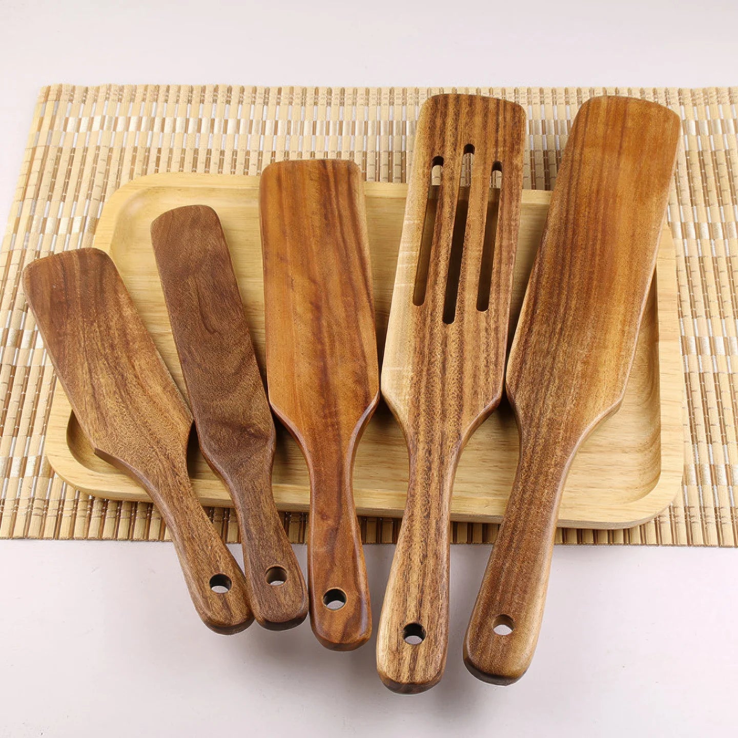 Skara | Ensemble de 5 Spurtles en Bois d’Acacia