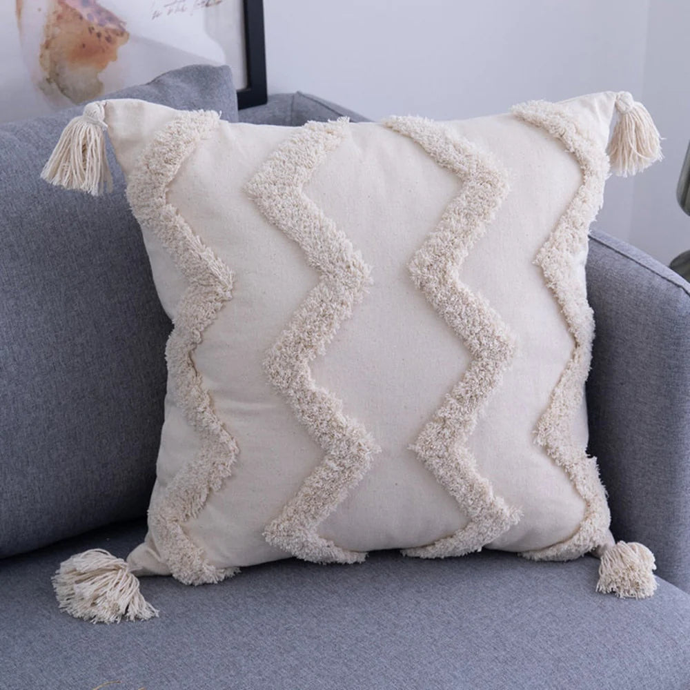 Solveig | Housse de Coussin en Coton Texturé