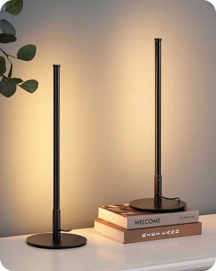 Soren | Lampe de Table LED Noir Mat (Set de 2)