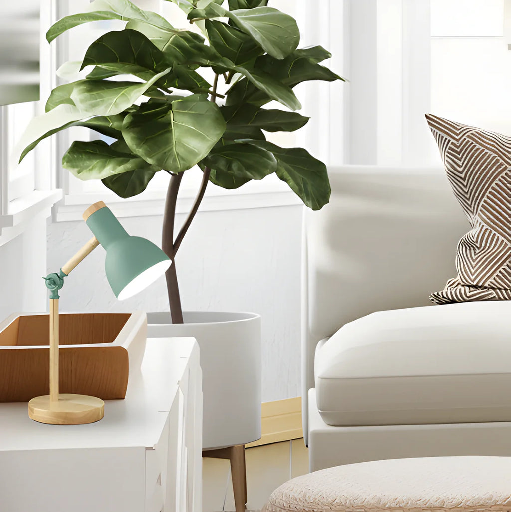 Svala | Lampe de Bureau en Bois & Fer